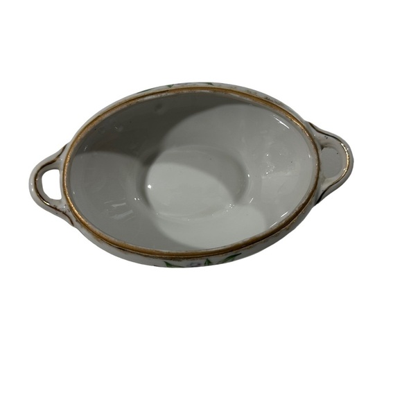 Vtg Forget Me Not White & Blue Flowers Glazed Stoneware Trinket Dish & Lid 7x4” - Picture 5 of 11